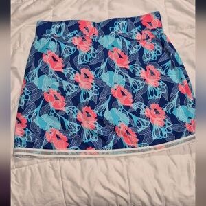 Pebble Beach Blue and Pink Floral Skirt